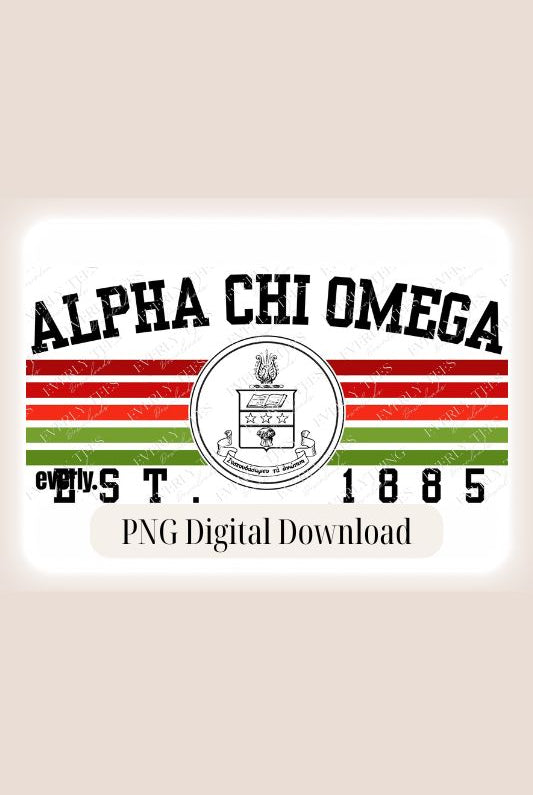 Alpha Chi Omega Sorority Crest PNG Sublimation Digital Download Design, watermark image. 