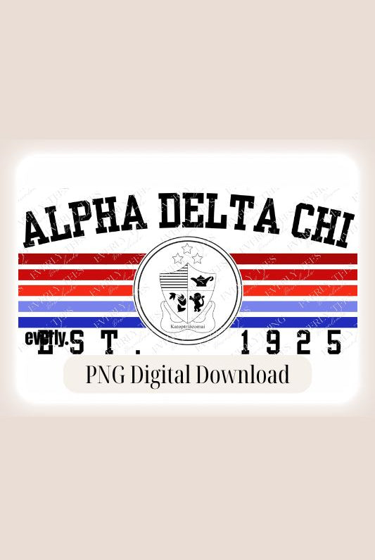 Alpha Delta Chi Crest PNG sublimation digital download design, watermark image. 