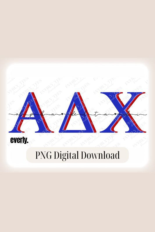 Alpha Delta Chi Sorority Letter PNG sublimation digital download design, watermark image. 