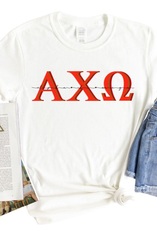 Alpha Chi Omega PNG sublimation digital download designs: bundle includes 7 designs, PNG 6 on a white graphic tee