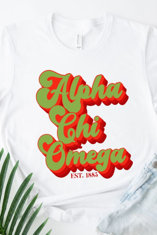 Alpha Chi Omega PNG sublimation digital download designs: bundle includes 7 designs, PNG 7 on a white graphic tee