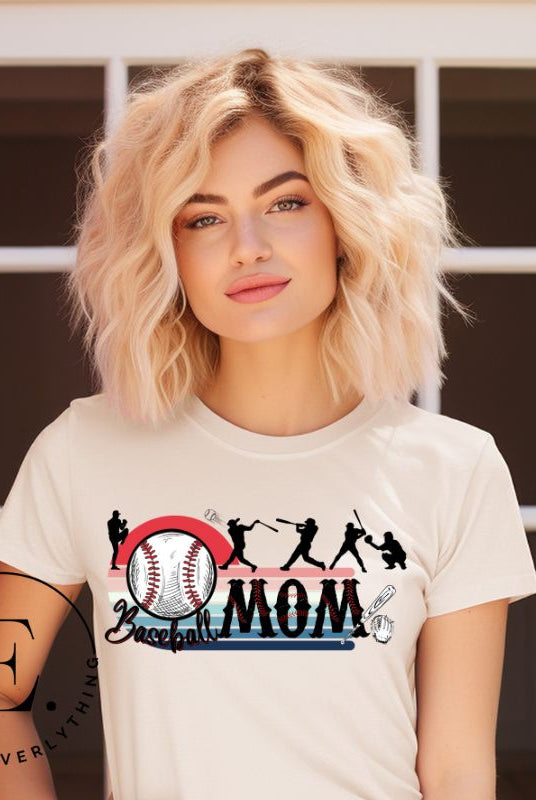 Step back in time with our retro-inspired PNG sublimation download for a baseball mom shirt. This vintage design exudes nostalgia and celebrates the timeless spirit of baseball. An example on a soft cream shirt. 