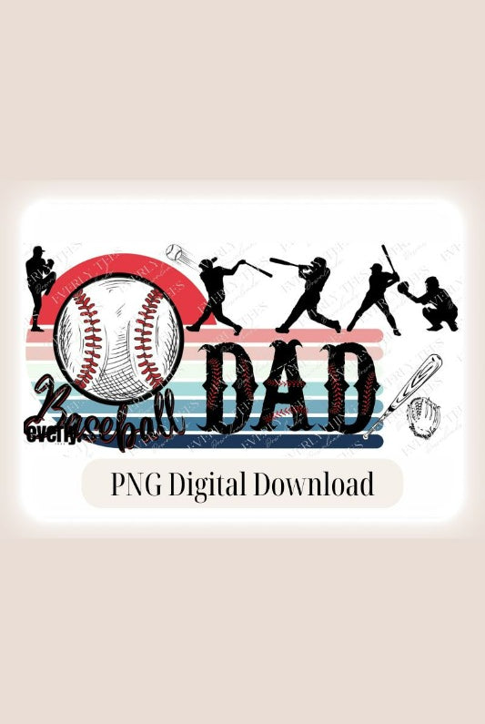 Baseball Dad PNG Sublimation Design watermarked image