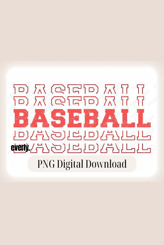 Baseball Sports Lettering PNG Sublimation Design watermark image