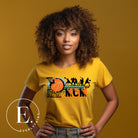 Elevate your basketball mom style with our PNG sublimation download. Create a personalized basketball mom shirt that showcases your unwavering support. PNG example on a yellow shirt. 