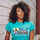 Elevate your cheer mom style with our pastel-colored PNG sublimation download. Create a personalized cheer mom shirt that showcases your support in soft and trendy hues. With high-quality graphics, this digital file is perfect for DIY projects. Download now and cheer on your athlete with a touch of elegance. PNG on a teal shirt. 