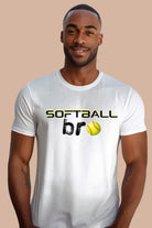 Softball Bro PNG sublimation digital download design, on a white graphic tee. 
