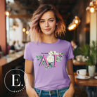 Display your Delta Gamma pride with our downloadable PNG Sublimation t-shirt design! Featuring the sorority letters and the exquisite cream-colored rose on a purple shirt. 
