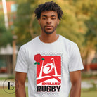 Introducing our England Rugby Graphic T-Shirt – the ultimate expression of style, passion, and support for the English rugby team on this white shirt. 