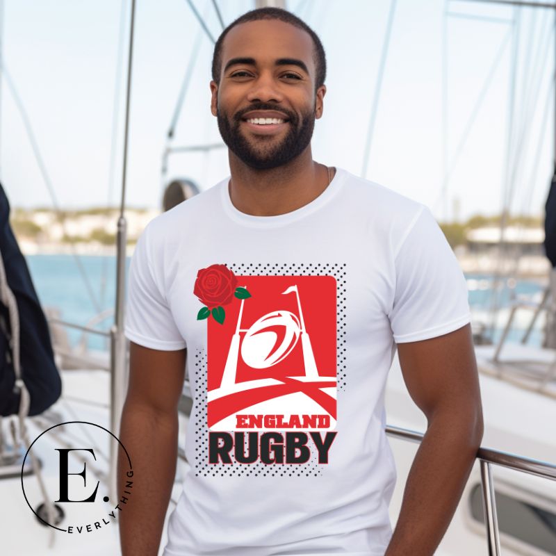 Introducing our England Rugby Graphic T-Shirt – the ultimate expression of style, passion, and support for the English rugby team on this white shirt. 