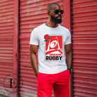 Introducing our England Rugby Graphic T-Shirt – the ultimate expression of style, passion, and support for the English rugby team on  this white shirt. 
