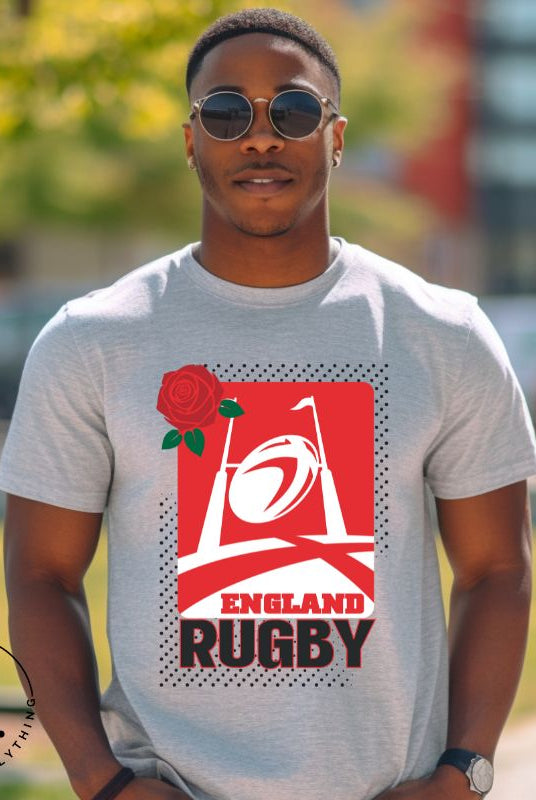 Introducing our England Rugby Graphic T-Shirt – the ultimate expression of style, passion, and support for the English rugby team on this grey shirt. 
