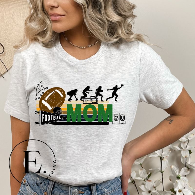 Show off your team spirit with our PNG sublimation download for a football mom shirt. Create a personalized and stylish shirt that proudly represents your role as a dedicated football mom. Perfect for game days or everyday wear. PNG on a grey shirt. 