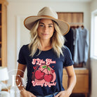 Express your affection with our charming Valentine's Day shirt! Featuring adorable cherries and the sweet message " I Love You Cherry Much," on a navy shirt. 