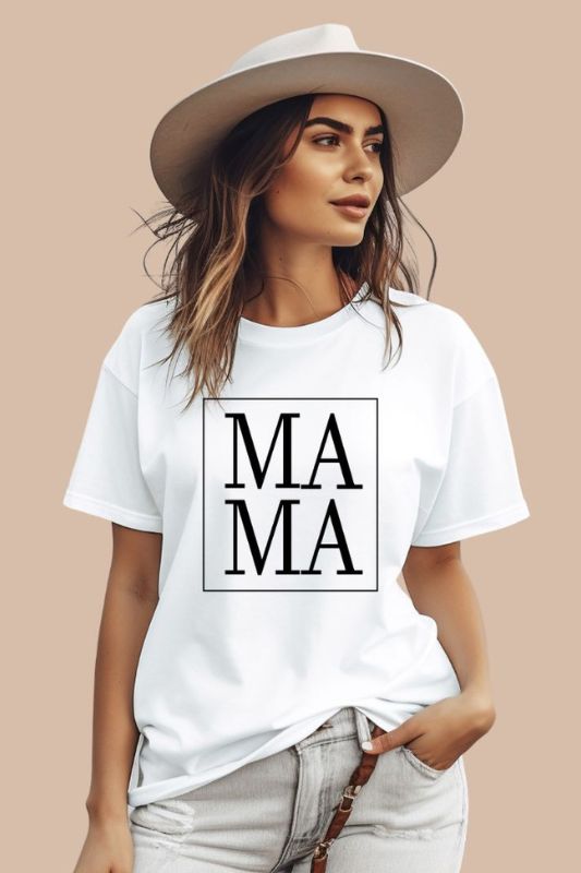 White Ma Ma Graphic Tee - Mama Shirts, Mom Shirts | White Graphic Tees, White Graphic Tees