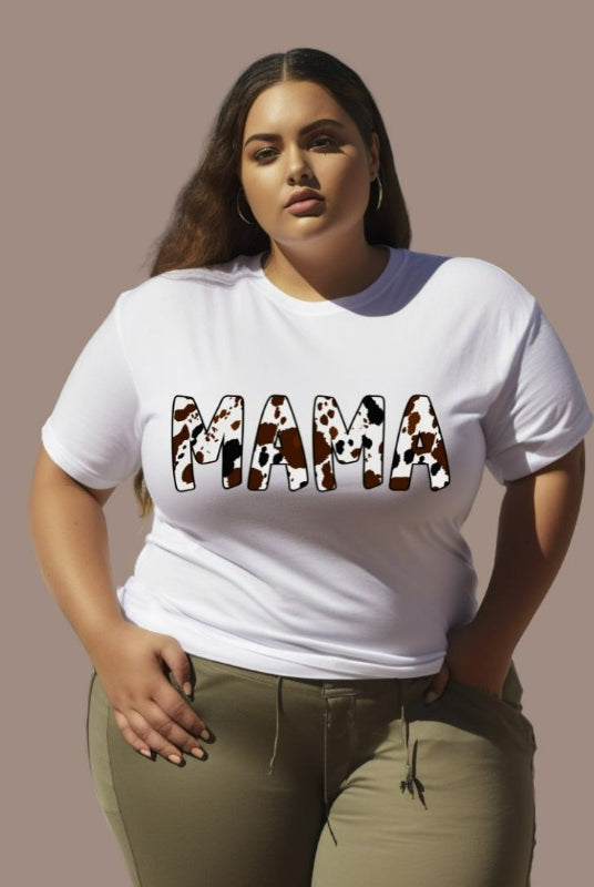 White Mama Cow Print Graphic Tee - Mama Shirts, Mom Shirts | Graphic Tees, White Graphic Tees