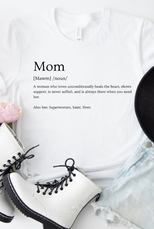 Mom Definition Graphic Tee - White Graphic Tee for Moms | Mama Shirts, Mom Shirts