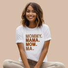 "Mommy Mama Mom Ma" Animal Print Graphic Tee - White Graphic Tee for Stylish Moms | Mama Shirts, Mom Shirts