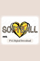 PNG Sublimation digital download design of a softball in a heart with the word softball in cheetah print. 