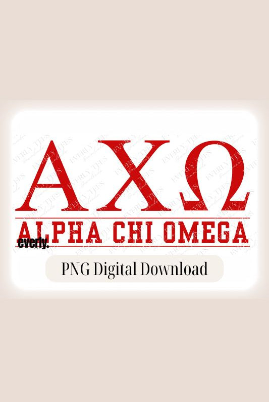 Alpha Chi Omega Sorority Letters in College Letters PNG Sublimation digital download design, watermark image. 