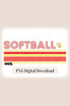 Softball retro stripes PNG sublimation digital download design, watermark image