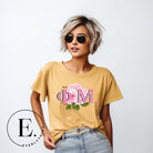 Elevate your Phi Mu sisterhood with our premium sublimation t-shirt download. Featuring the sorority's letters and the vibrant pink carnation on a yellow shirt.