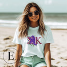 Elevate your Sigma Kappa sisterhood with our premium sublimation t-shirt download. Featuring the sorority's letters and the enchanting wild purple violets on a ice blue shirt. 