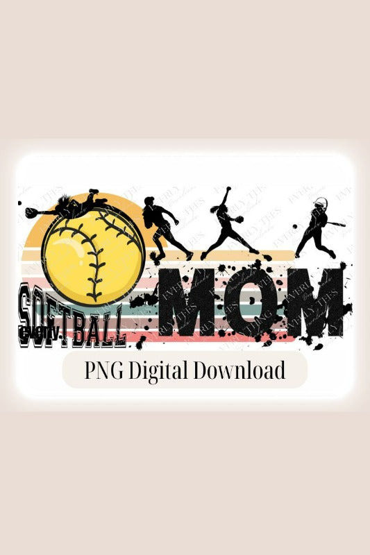 Softball Mom PNG Sublimation Digital Download, watermark image. 