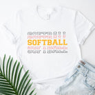 Softball sports lettering PNG sublimation digital download design, on a white graphic tee.