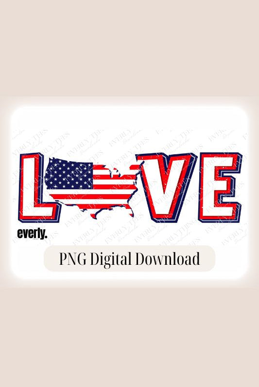 USA Love PNG sublimation digital download design, watermark image.