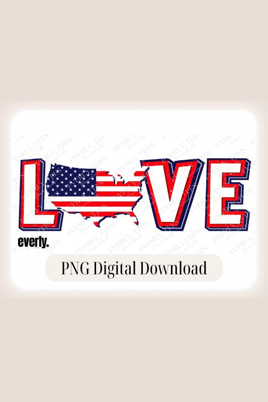 USA Love PNG sublimation digital download design, watermark image.