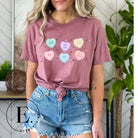 Express your Valentine's Day humor with our PNG sublimation digital download! Create a unique shirt featuring Valentine's Day candies with quirky sayings like "Meh," "Gross," "Not a Chance," "Let's Not," "Truly Never," and " Next." Example of this PNG design on a pink shirt. 