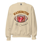 Show your support for the Washington Commanders with this stylish sweatshirt, featuring a football and fun lips and tongue design. Complete with the team's slogan "Take Command" and the distinctive Washington wordmark, on a sand colored sweatshirt. 