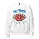 Get ready to show your Detroit Lions pride with this stylish sweatshirt featuring a football and playful lips and tongue design. Complete with the team's slogan "Defend the Den" and the iconic Detroit wordmark, this cozy white sweatshirt. 