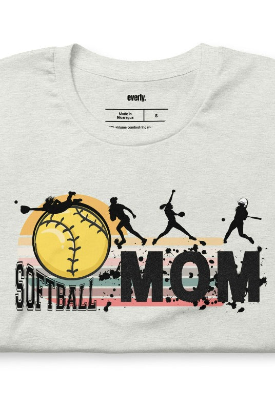 Softball mom ash graphic tee.