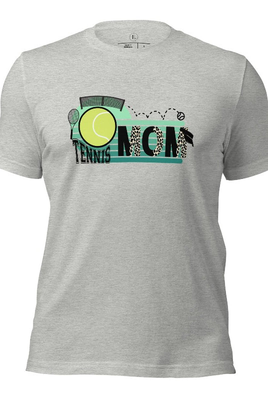 Serve up style and support with our chic tennis mom shirt. Designed for moms cheering on their tennis prodigies on an athletic heather grey shirt. 