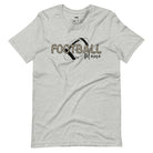 a playful design with a football graphic and the words "Football Mama" in leopard print on a grey shirt.