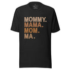 Animal Print Mommy Mama Mom Ma on heather black graphic tee