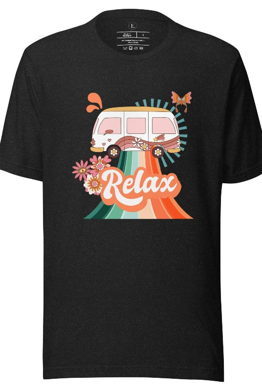 Add a touch of retro charm to your wardrobe with our pastel retro van shirt. Featuring a delightful vintage van design in soft pastel colors, this shirt exudes a whimsical and nostalgic vibe on a black shirt. 