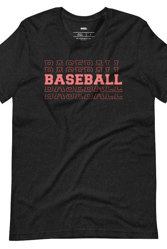 Baseball Sports Lettering Graphic Tee - Unisex style, perfect for men and women. Show your love for baseball with this stylish design. Get yours now! Black graphic Tee