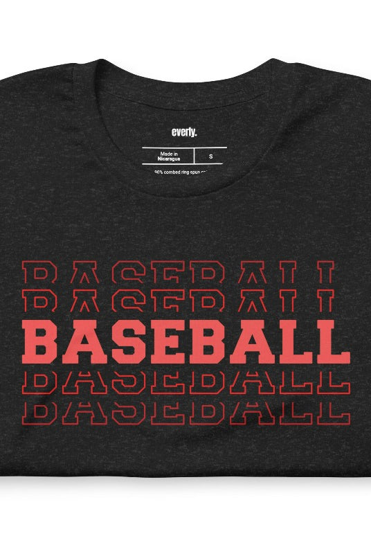 Baseball Sports Lettering Graphic Tee - Unisex style, perfect for men and women. Show your love for baseball with this stylish design. Get yours now! Black graphic Tee