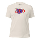 Show off your Delta Sigma Theta sisterhood with our exclusive sorority t-shirt design! The t-shirt features the sorority's letters along with the vibrant African violet, symbolizing empowerment, strength, and courage on a heather dust shirt. 