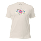 Show your Alpha Xi Delta pride with our stylish t-shirt featuring the sorority's letters and iconic pink rose on a heather dust shirt. 