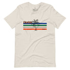 Celebrate your love for the Florida Gators with our modern-inspired retro t-shirt. It captures the essence of campus life, featuring school colors in lines and a palm tree motif on a heather dust shirt.