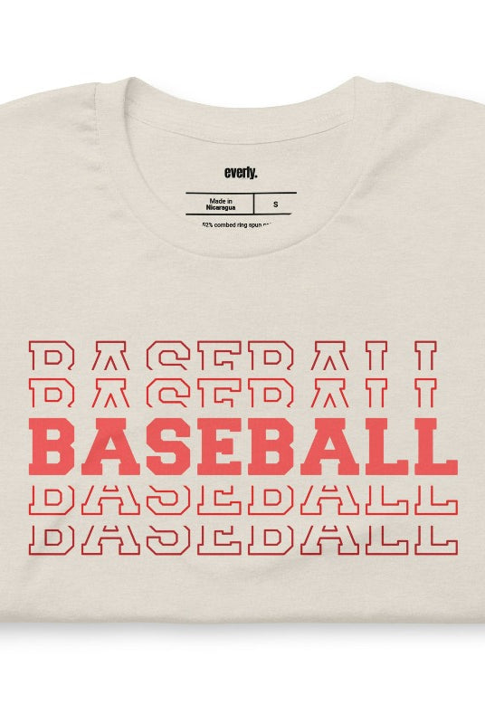 Baseball Sports Lettering Graphic Tee - Unisex style, perfect for men and women. Show your love for baseball with this stylish design. Get yours now! Cream graphic Tee