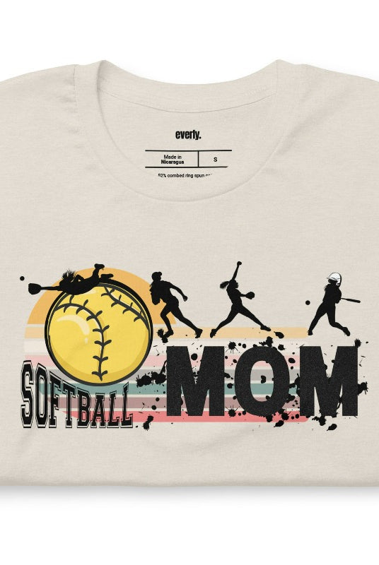 Softball mom heather dust graphic tee.