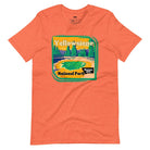 Yellowstone National Park Graphic on a heather orange shirt.