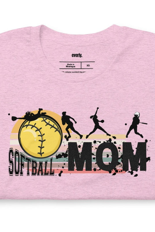 Softball mom heather prism lilac graphic tee.