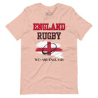 Introducing our England Rugby Graphic T-Shirt - a dynamic and spirited way to showcase your unwavering support for the English rugby team! This captivating t-shirt features the words "England Rugby" and the iconic England flag, with the powerful statement "We are England" proudly displayed beneath the flag on a heather prism peach shirt. 