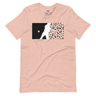 Softball cheetah print logo PNG Sublimation digital download design, on a heather prism peach graphic tee.
